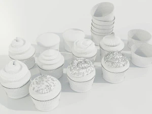 Kolekcja babeczek Model 3D