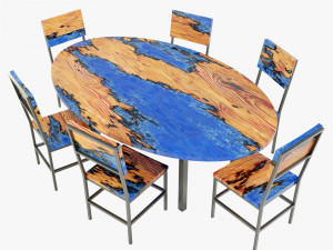 Epoxy Resin Table Modelo 3D