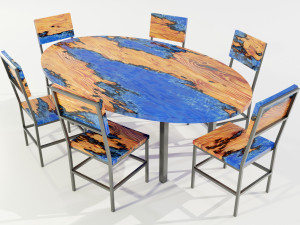 Epoxy Resin Table Modelo 3D