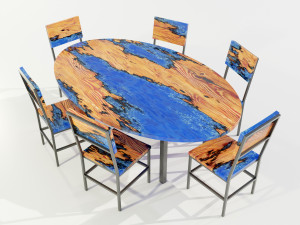 Epoxy Resin Table Modelo 3D