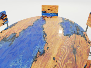 Epoxy Resin Table Modelo 3D