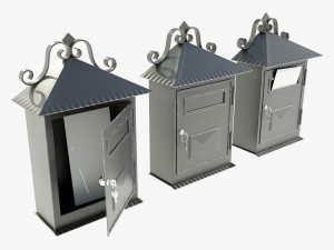 Wall Mounted Wrought Iron Mailbox 3D मॉडल