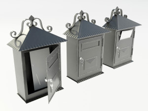 Wall Mounted Wrought Iron Mailbox 3Dモデル