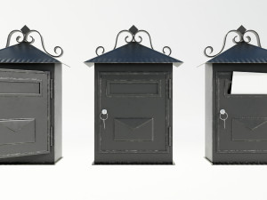 Wall Mounted Wrought Iron Mailbox 3Dモデル