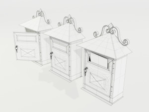 Wall Mounted Wrought Iron Mailbox 3Dモデル