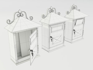 Wall Mounted Wrought Iron Mailbox 3Dモデル