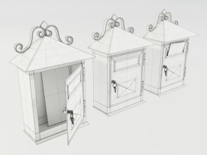 Wall Mounted Wrought Iron Mailbox 3D Model