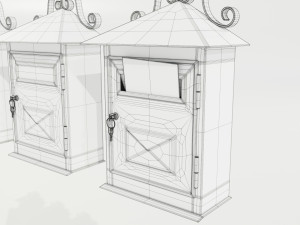 Wall Mounted Wrought Iron Mailbox 3Dモデル