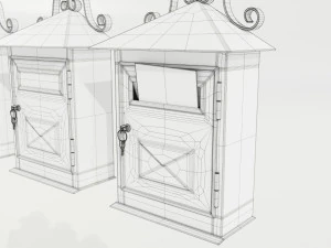 Wall Mounted Wrought Iron Mailbox 3D Model