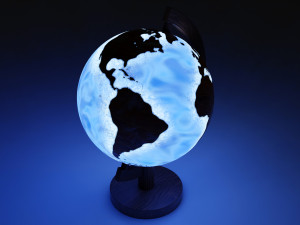 Epoxy Resin and Wood Globe Model 3D