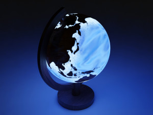 Epoxy Resin and Wood Globe Model 3D