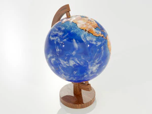 Epoxy Resin and Wood Globe 3D Model