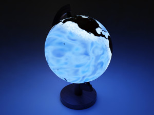 Epoxy Resin and Wood Globe Model 3D