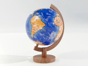 Epoxy Resin and Wood Globe 3D Model