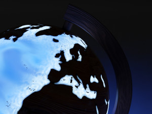 Epoxy Resin and Wood Globe Model 3D