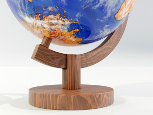 Epoxy Resin and Wood Globe Model 3D