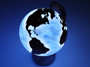 Epoxy Resin and Wood Globe Model 3D