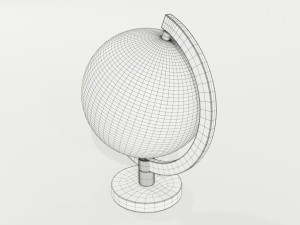 Epoxy Resin and Wood Globe Model 3D