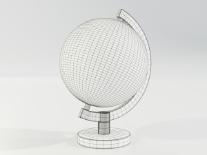 Epoxy Resin and Wood Globe Model 3D