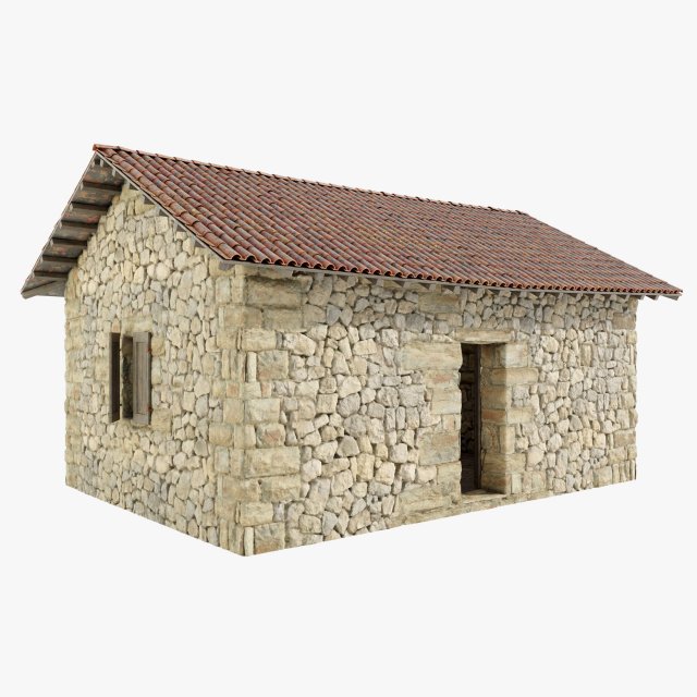 Old Italian Stone Shed 3Dモデル .c4d .max .obj .3ds .fbx .stl .blend 
