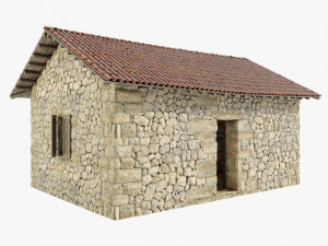 Old Italian Stone Shed 3D Model