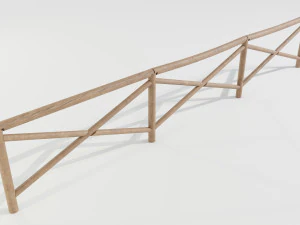 Cerca de madeira Modelo 3D