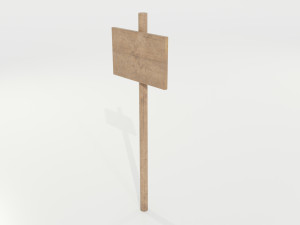 Simple Wooden Sign Modello 3D