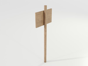 Simple Wooden Sign Modello 3D
