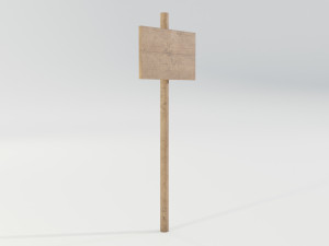 Simple Wooden Sign Modello 3D