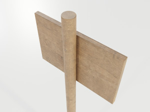 Simple Wooden Sign Modello 3D