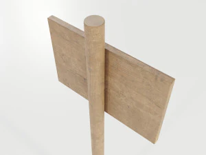 Prosty drewniany znak Model 3D