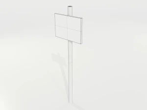 Prosty drewniany znak Model 3D