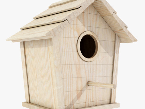 Wooden Birdhouse 3D-Modell