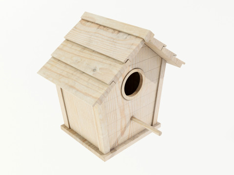 Wooden Birdhouse Modello 3D
