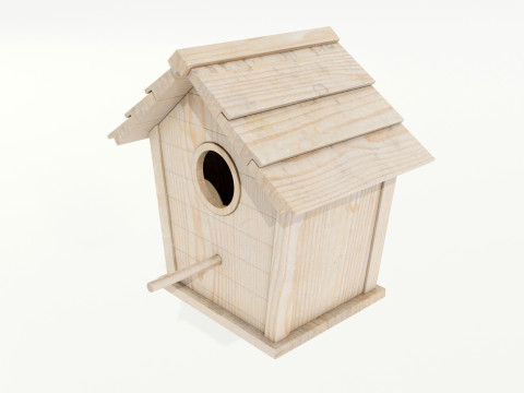 Wooden Birdhouse Modello 3D