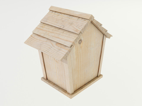 Wooden Birdhouse Modello 3D