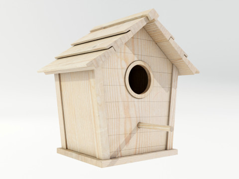 Wooden Birdhouse Modello 3D