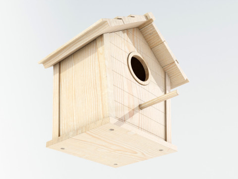 Wooden Birdhouse Modello 3D