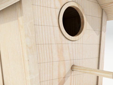 Wooden Birdhouse Modello 3D