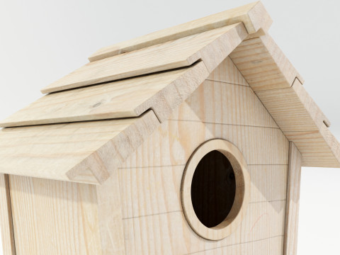 Wooden Birdhouse Modello 3D