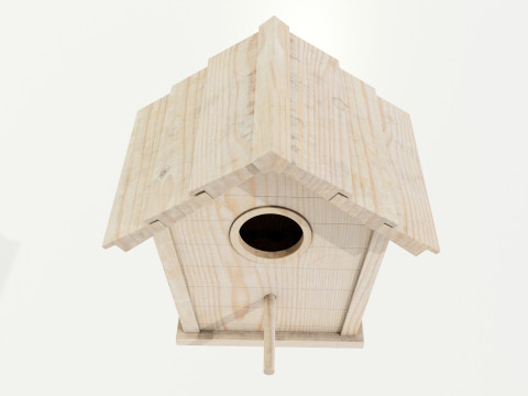 Wooden Birdhouse Modello 3D