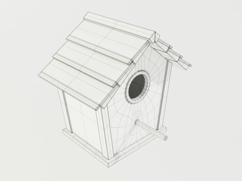 Wooden Birdhouse Modello 3D