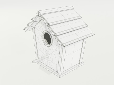 Wooden Birdhouse Modello 3D