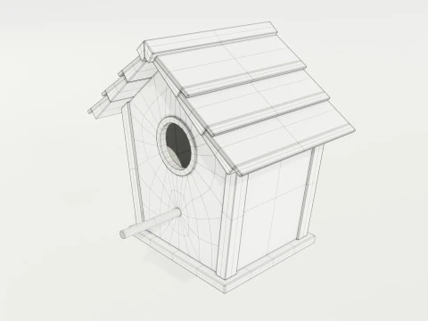 Pajarera de madera Modelo 3D