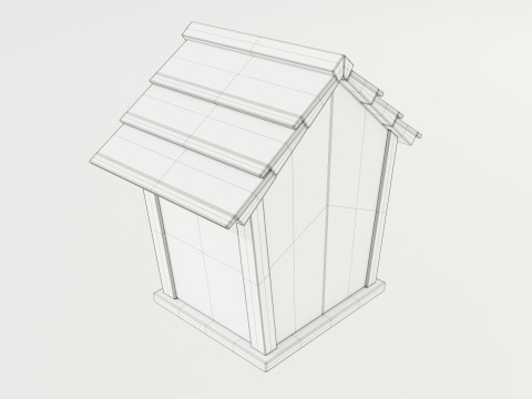 Wooden Birdhouse Modello 3D