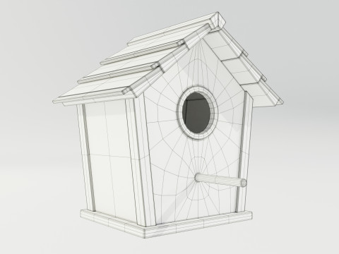 Wooden Birdhouse Modello 3D
