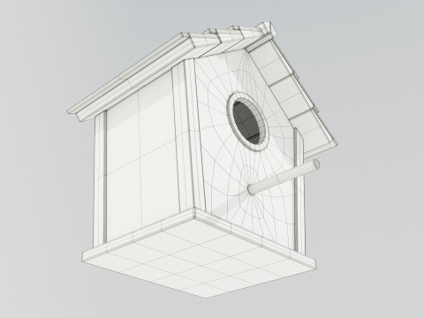 Wooden Birdhouse Modello 3D