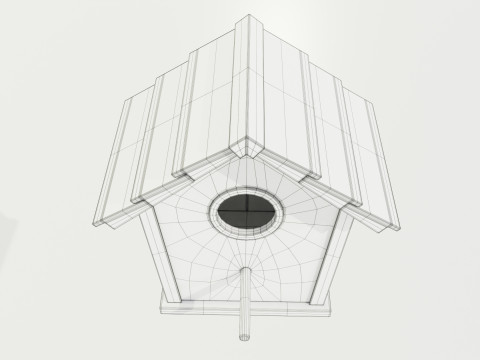 Wooden Birdhouse Modello 3D