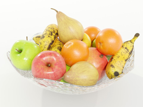 Bowl with Fruits 3D Model