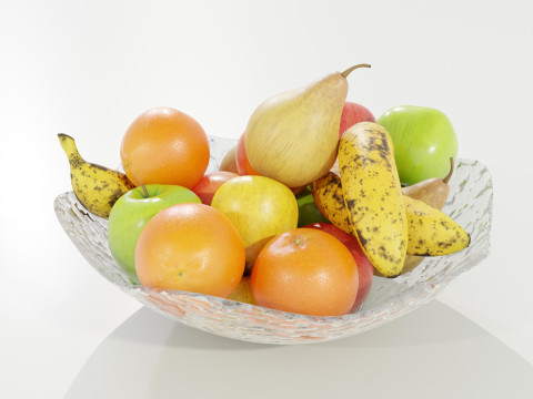 Bowl with Fruits 3D Model